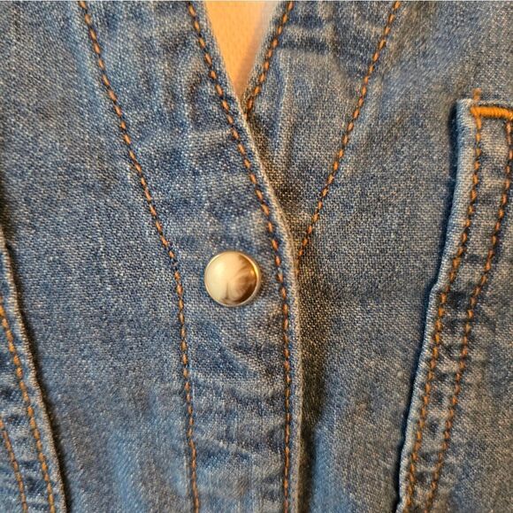 NWT Zara Womens Blue Jeans Shirt Size S - Picture 6 of 10
